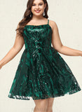 Hazel A-line Scoop Short/Mini Sequin Homecoming Dress With Sequins UKP0020508