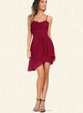 Adelyn Sheath/Column V-Neck Short/Mini Jersey Sequin Homecoming Dress With Cascading Ruffles Sequins UKP0020509