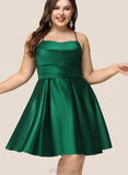 Aleah A-line Cowl Short/Mini Satin Homecoming Dress With Pleated UKP0020511