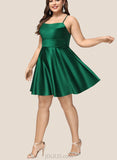 Aleah A-line Cowl Short/Mini Satin Homecoming Dress With Pleated UKP0020511