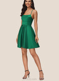 Aleah A-line Cowl Short/Mini Satin Homecoming Dress With Pleated UKP0020511