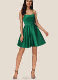 Aleah A-line Cowl Short/Mini Satin Homecoming Dress With Pleated UKP0020511