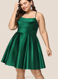 Aleah A-line Cowl Short/Mini Satin Homecoming Dress With Pleated UKP0020511