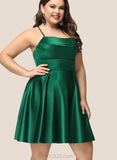 Aleah A-line Cowl Short/Mini Satin Homecoming Dress With Pleated UKP0020511