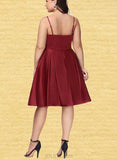 Gina A-line V-Neck Short/Mini Satin Homecoming Dress UKP0020542