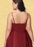 Gina A-line V-Neck Short/Mini Satin Homecoming Dress UKP0020542