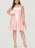 Moira A-line Square Short/Mini Satin Homecoming Dress UKP0020544