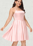 Moira A-line Square Short/Mini Satin Homecoming Dress UKP0020544