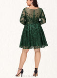 Angelica A-line Scoop Short/Mini Lace Homecoming Dress With Sequins UKP0020545