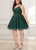 Elle A-line V-Neck Short/Mini Tulle Homecoming Dress UKP0020546