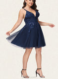 Marissa A-line V-Neck Short/Mini Tulle Homecoming Dress With Sequins UKP0020548