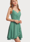 Miriam A-line V-Neck Asymmetrical Chiffon Homecoming Dress With Cascading Ruffles Ruffle UKP0020549