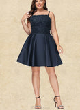 Cameron A-line Square Short/Mini Satin Homecoming Dress UKP0020553