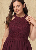 Mckayla A-line Scoop Short/Mini Chiffon Lace Homecoming Dress UKP0020555