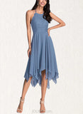 Janelle A-line Halter Asymmetrical Chiffon Lace Homecoming Dress UKP0020561