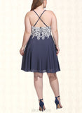 Geraldine A-line V-Neck Short/Mini Chiffon Homecoming Dress With Beading Sequins UKP0020564