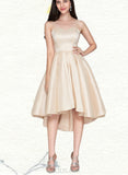 Karsyn A-line Scoop Asymmetrical Lace Taffeta Tulle Homecoming Dress UKP0020592