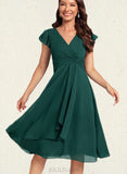 Jordin A-line V-Neck Knee-Length Chiffon Cocktail Dress UKP0020779