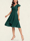 Jordin A-line V-Neck Knee-Length Chiffon Cocktail Dress UKP0020779