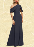 Kassidy Trumpet/Mermaid Asymmetrical Floor-Length Chiffon Evening Dress With Pleated UKP0020825