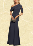 Kassidy Trumpet/Mermaid Asymmetrical Floor-Length Chiffon Evening Dress With Pleated UKP0020825