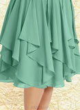 Katherine A-line Scoop Knee-Length Chiffon Cocktail Dress With Cascading Ruffles Ruffle UKP0020850