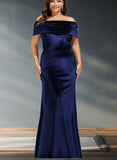 Harley Sheath/Column Off the Shoulder Floor-Length Velvet Evening Dress UKP0020854