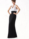 Giana Empire Halter Floor-Length Chiffon Evening Dress With Pleated UKP0020952