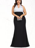 Giana Empire Halter Floor-Length Chiffon Evening Dress With Pleated UKP0020952