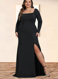 Marlee Sheath/Column Square Sweep Train Jersey Evening Dress UKP0020954