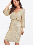 Hadassah Bodycon V-Neck Knee-Length Sequin Cocktail Dress UKP0020957