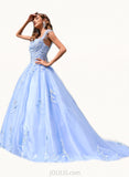 Gertrude Ball-Gown/Princess Sweetheart Court Train Lace Tulle Prom Dresses UKP0020979