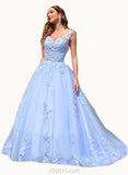 Gertrude Ball-Gown/Princess Sweetheart Court Train Lace Tulle Prom Dresses UKP0020979