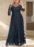 Elisabeth A-line Scoop Illusion Floor-Length Lace Tulle Evening Dress With Sequins UKP0020983