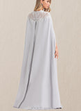 Mckenzie Sheath/Column Scoop Floor-Length Lace Stretch Crepe Evening Dress UKP0020985