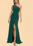 Gabriella Sheath/Column One Shoulder Floor-Length Chiffon Prom Dresses UKP0021001