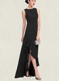 Leyla A-line Scoop Asymmetrical Stretch Crepe Evening Dress With Ruffle UKP0021003