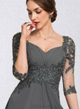 Penny A-line Sweetheart Asymmetrical Chiffon Lace Cocktail Dress With Beading Pleated Sequins UKP0021008