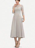 Chasity A-line Scoop Illusion Chiffon Lace Cocktail Dress With Beading Sequins UKP0021022