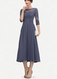 Chasity A-line Scoop Illusion Chiffon Lace Cocktail Dress With Beading Sequins UKP0021022