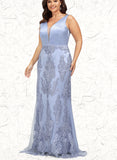 Autumn Sheath/Column V-Neck Sweep Train Lace Satin Prom Dresses With Beading Sequins UKP0021030