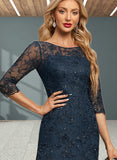 Jenna Sheath/Column Scoop Illusion Ankle-Length Lace Evening Dress With Sequins UKP0021064