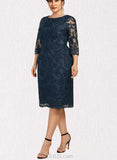 Jacey Sheath/Column Scoop Knee-Length Lace Cocktail Dress UKP0021071