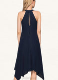 Ada A-line Scoop Asymmetrical Chiffon Cocktail Dress With Beading UKP0021090