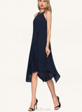 Ada A-line Scoop Asymmetrical Chiffon Cocktail Dress With Beading UKP0021090