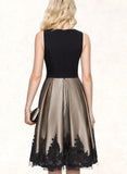 Jessica A-line Scoop Knee-Length Tulle Stretch Crepe Cocktail Dress With Beading Sequins UKP0021096