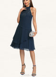 Cali A-line Scoop Knee-Length Chiffon Cocktail Dress UKP0021100