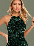 Savannah Sheath/Column Scoop Floor-Length Sequin Prom Dresses With Sequins UKP0021116