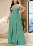 Bella A-line Square Floor-Length Chiffon Evening Dress UKP0021161