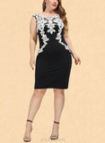 Monique Bodycon Scoop Knee-Length Lace Jersey Cocktail Dress UKP0021176